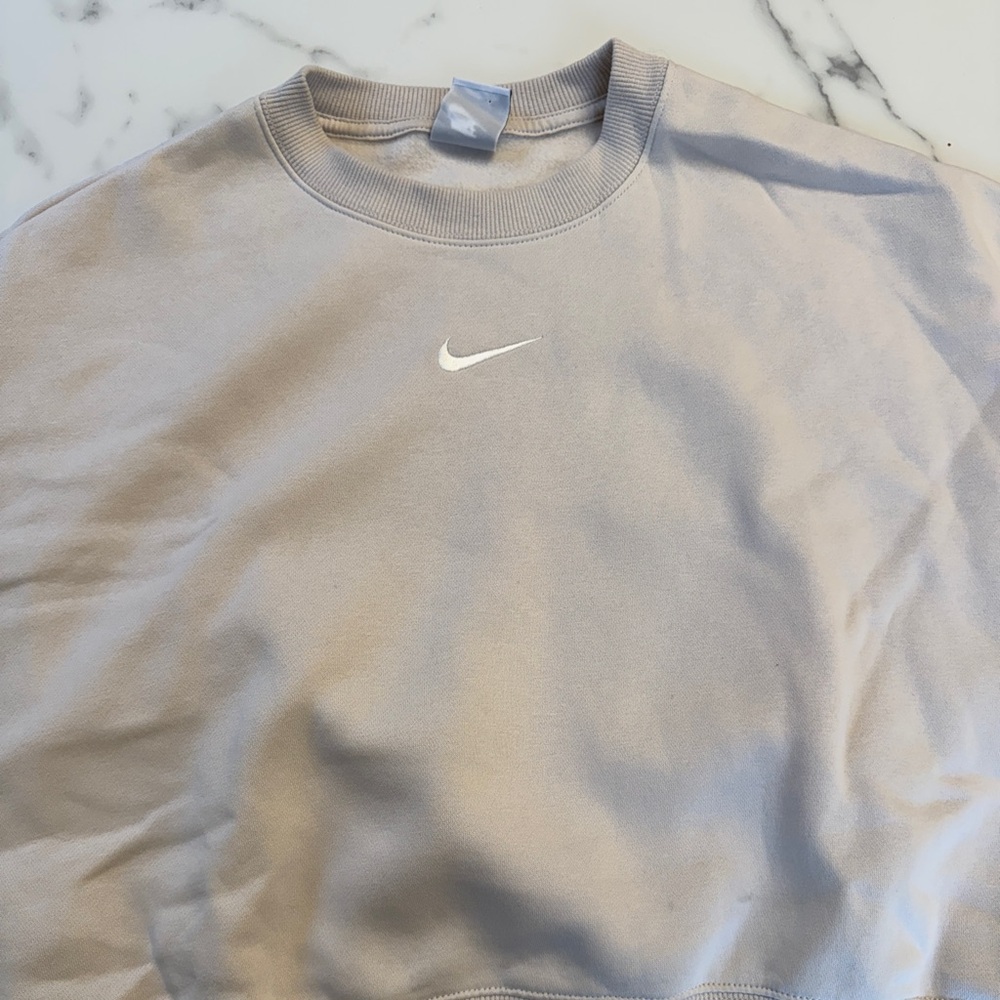 Nike Women Phoenix Fleece Oversized Crewneck Sweatshirt, Sz Small, Oatmeal